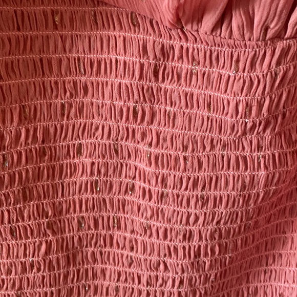 Express pink long sleeve blouse ruched bottom - Picture 4 of 5